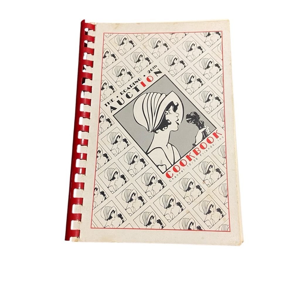 Vintage Spiral-Bound Cookbook Soft Cover The Roaring 20th Auction Recipe Book